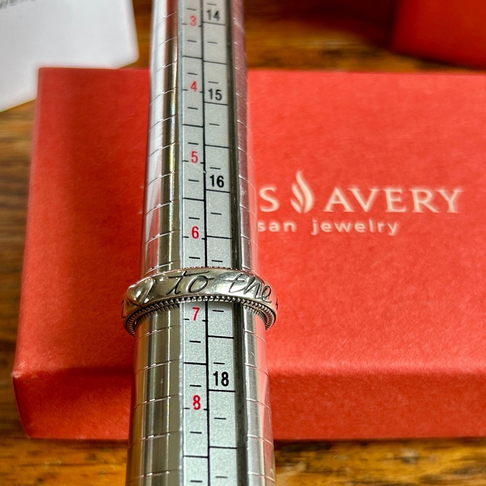 James Avery Sterling Love you to the Moon & Back Ring - Picture 2 of 9